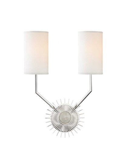 Borland 2-Light Wall Sconce in Polished Nickel.